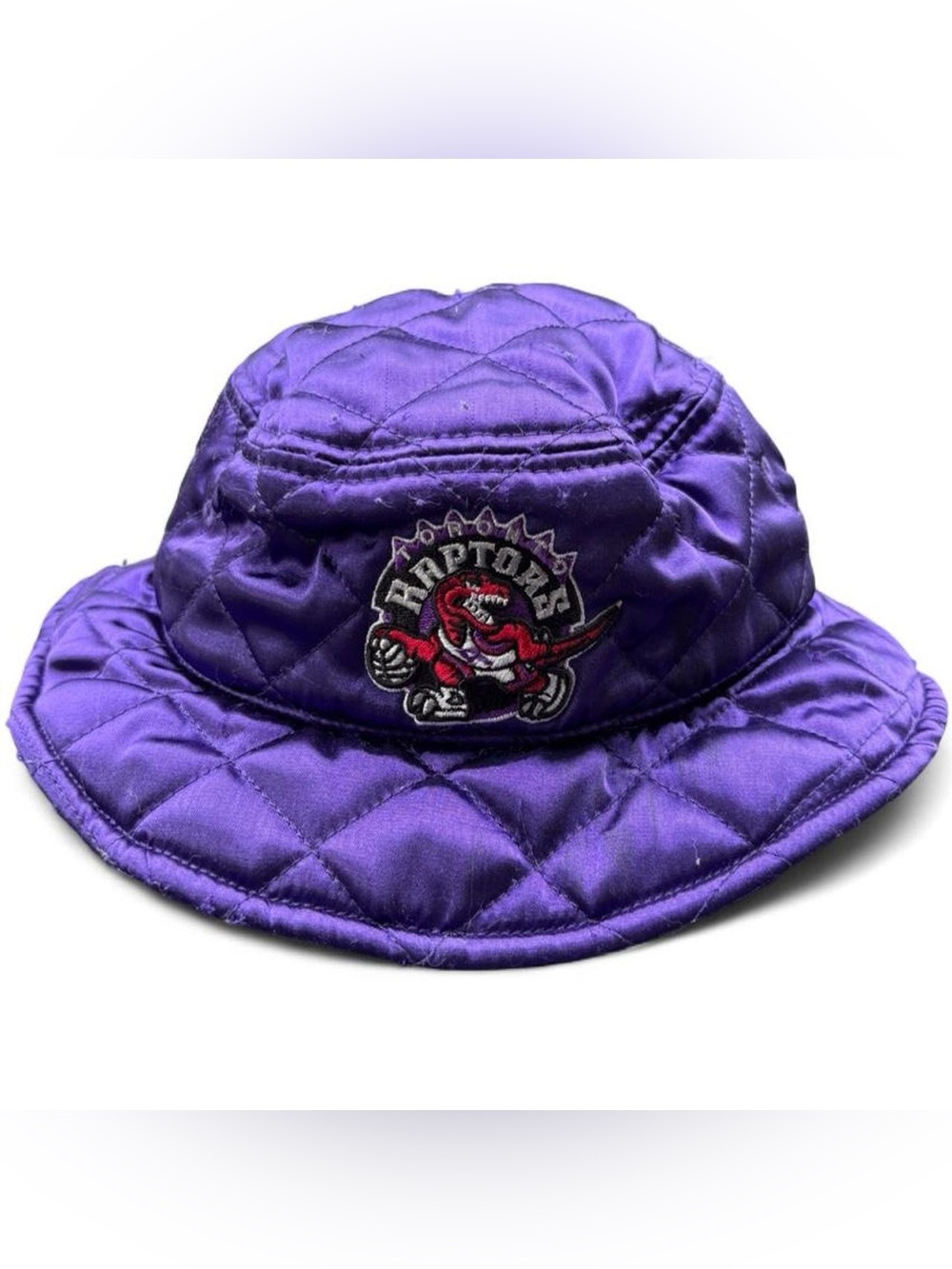 Vintage Mitchell & Ness Toronto Raptors purple satin quilted bucket hat